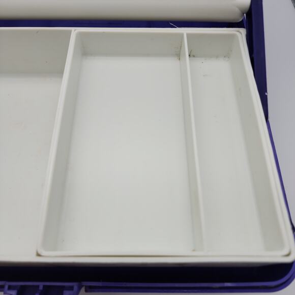 Vintage Caboodles Makeup Case Purple Swirl Mirror Slide Out Trays 3 Tiers 920381 - Picture 11 of 16